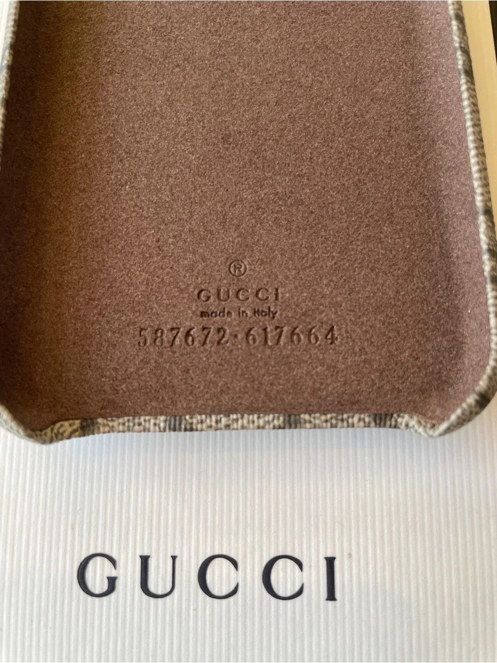 Gucci Tan GG Supreme iPhone X/XS Case with Gold Double GG NEW
